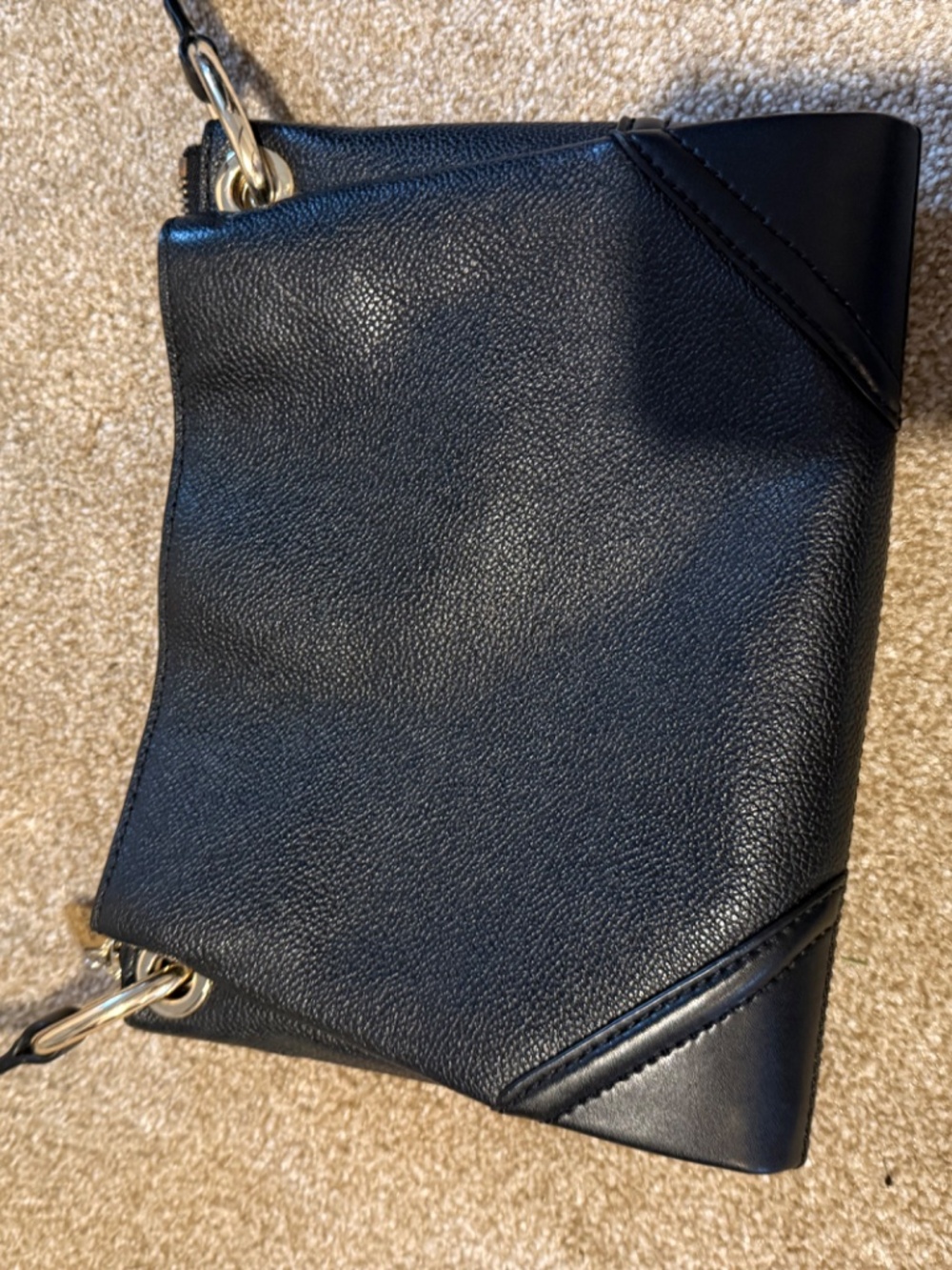 Michael Kors Black Pebbled Shoulder Bag Women's Adjustable Strap Zipper Accent - Picture 2 of 4